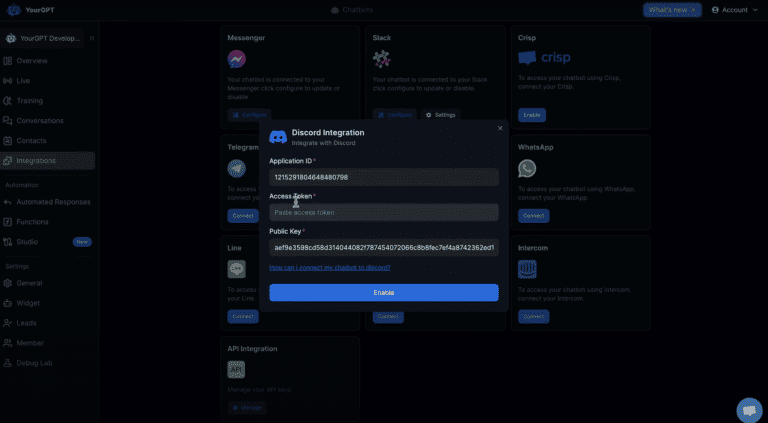 Integrate Your Bot