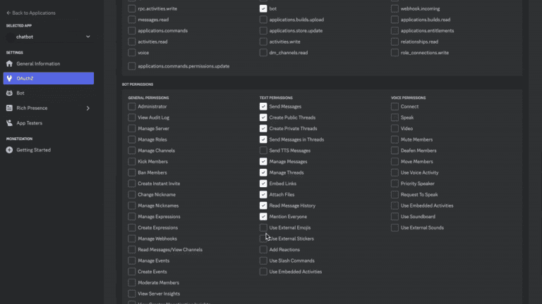 Configure Bot Permissions