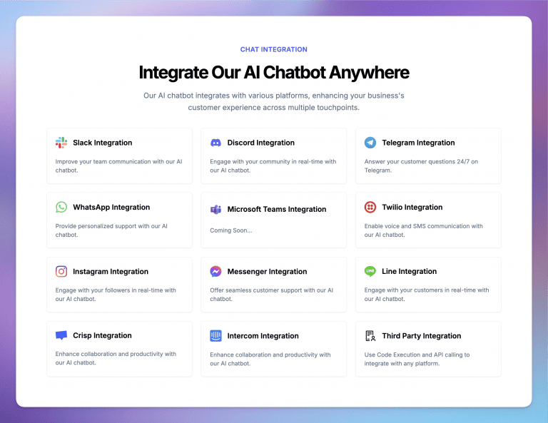 Integrate your AI chatbot anywhere you want