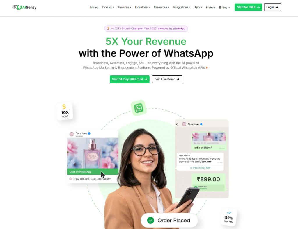 AiSensy Home Page