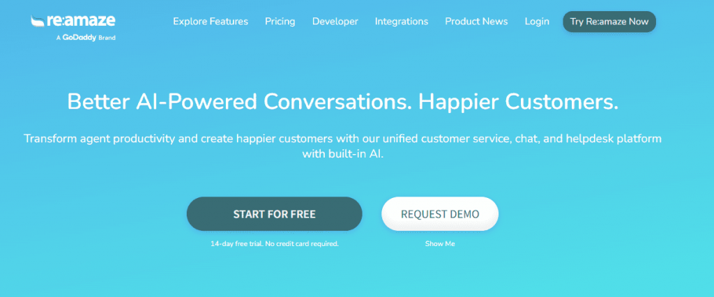 Reamaze home page