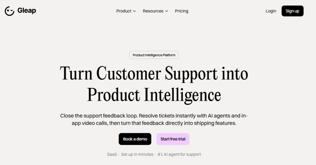 Gleap Home Page