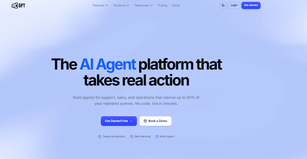 YourGPT new home page