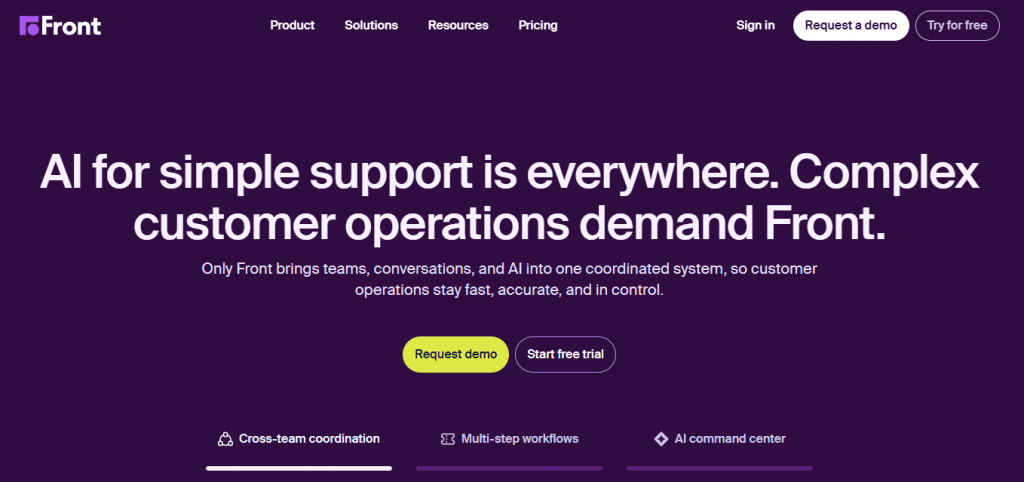Front home page