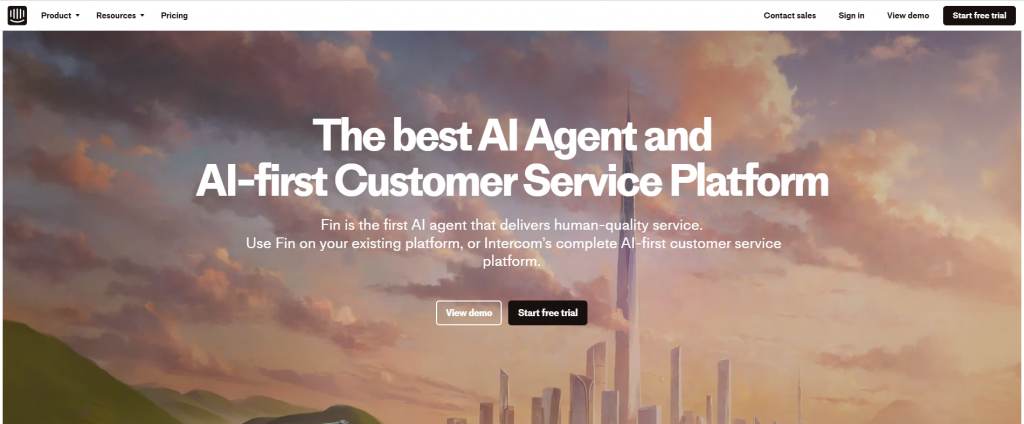 “Intercom’s Fin AI agent designed for ecommerce brands with advanced workflows and enterprise-level automation capabilities.