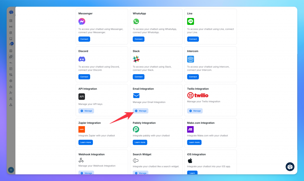 To access the Email Integration section, navigate to the Control Panel and locate the Email Integration setting.