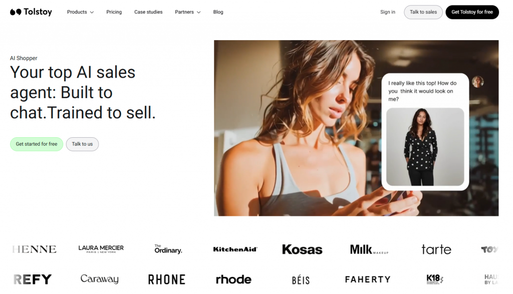 Tolstoy AI Shopper home page