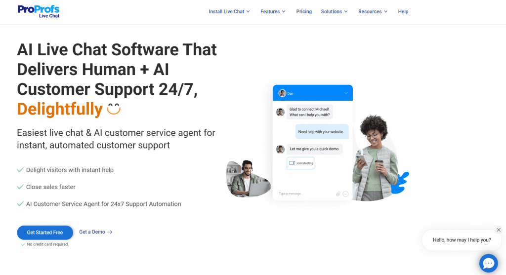 ProprofsChat Home Page