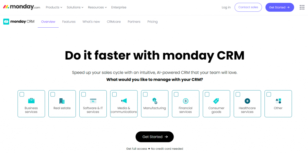 Monday.com CRM offers a flexible workspace for teams that need to manage leads, sales pipelines, and internal workflows in one platform.