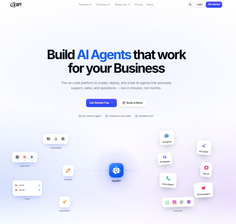 YourGPT Home Page