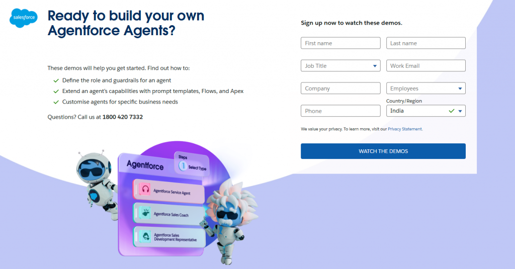 Agentforce is Salesforce’s AI-driven chatbot built directly into its CRM.