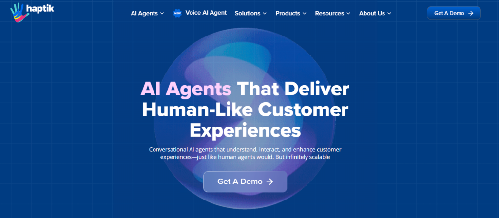 Haptik Home Page
