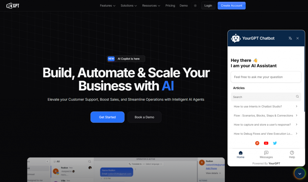 YourGPT is an AI-first platform with Chat Widget