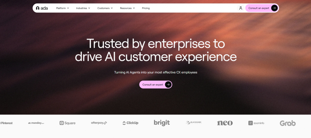 Ada is leading platform trusted by enterprises to drive AI customer experience