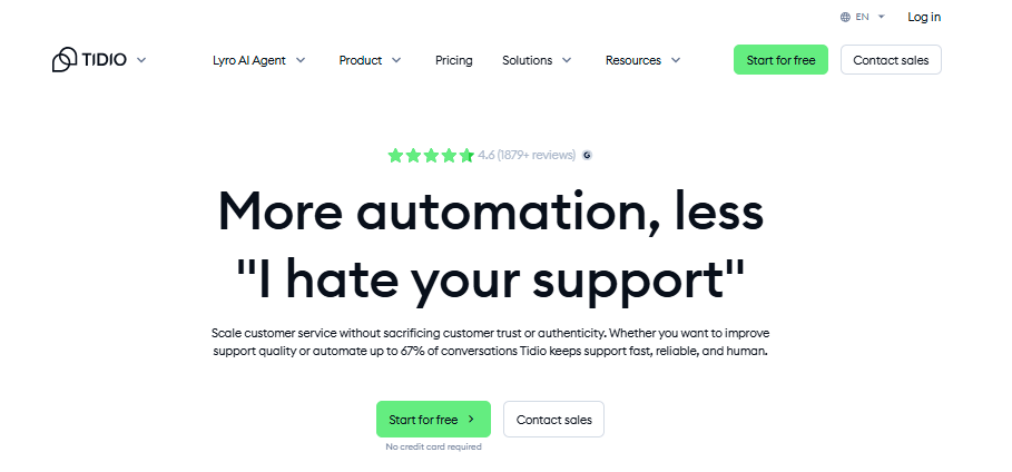 Tidio Home Page
