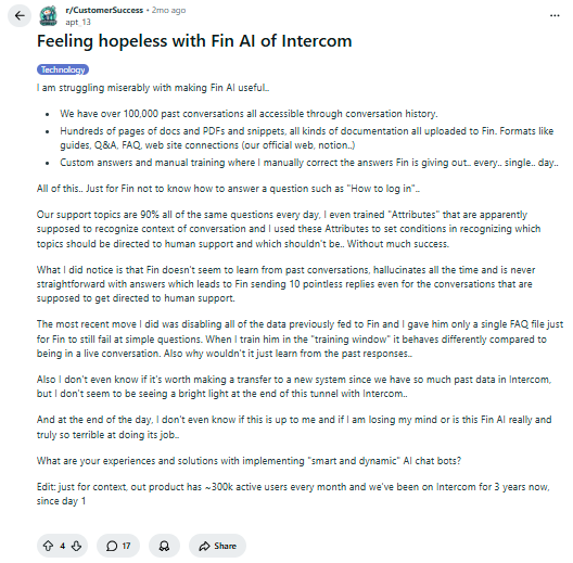 Reddit Intercom Post