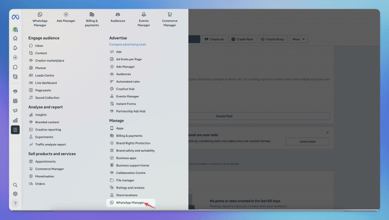 Access WhatsApp Manager