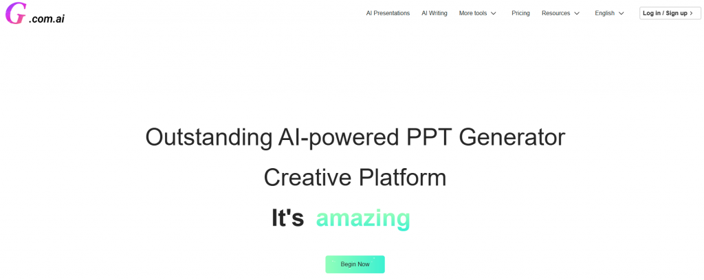 Gamma AI presentation builder for startups and small businesses