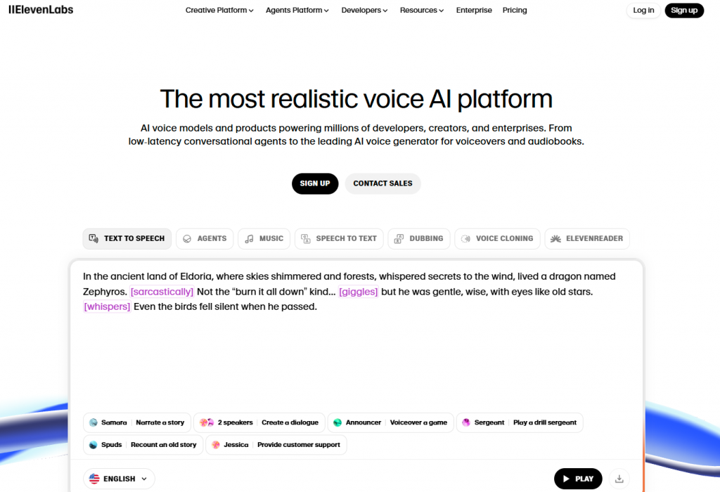 ElevenLabs is an AI voice generation platform