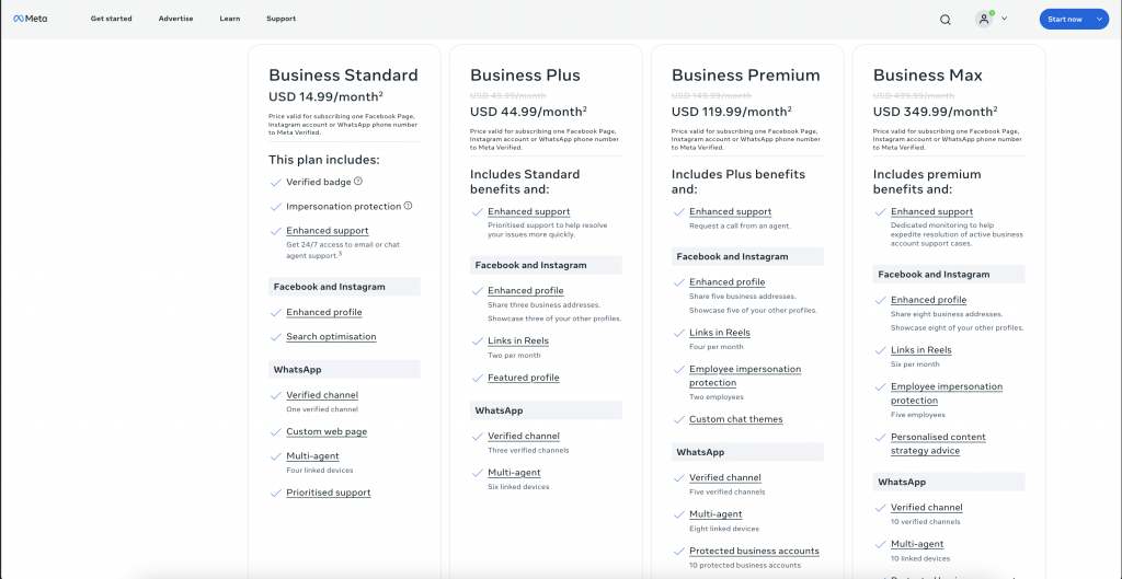 Pricing for whatsapp paid verifcation