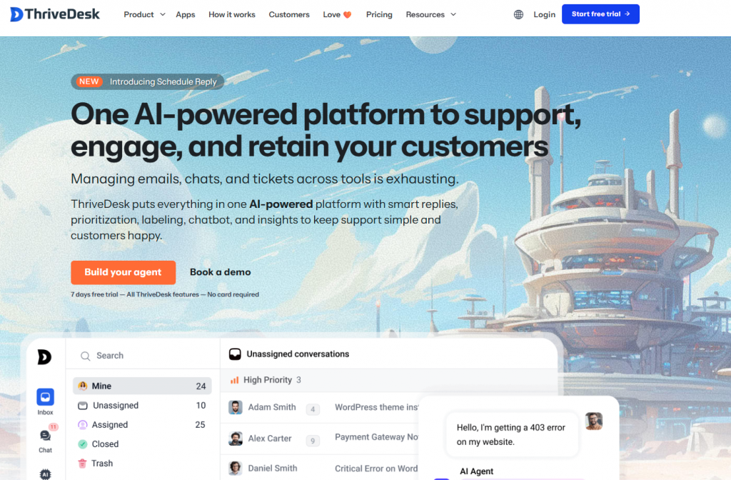 ThriveDesk home page 