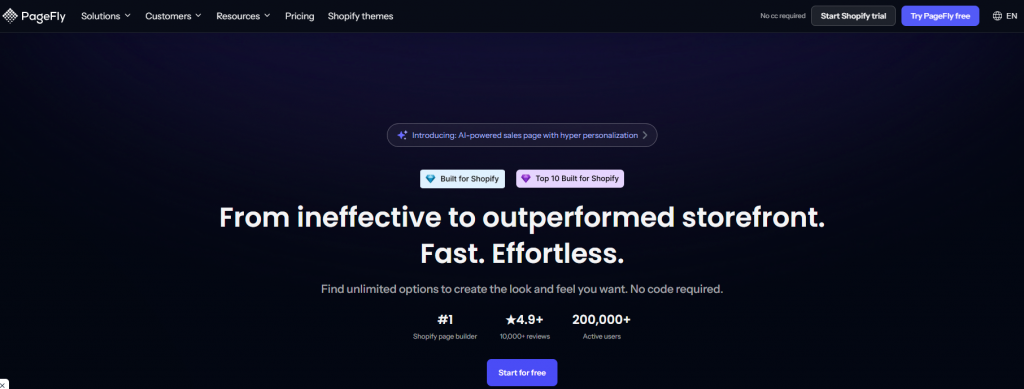 PageFly creates lean, fast-loading pages optimized for both desktop and mobile.