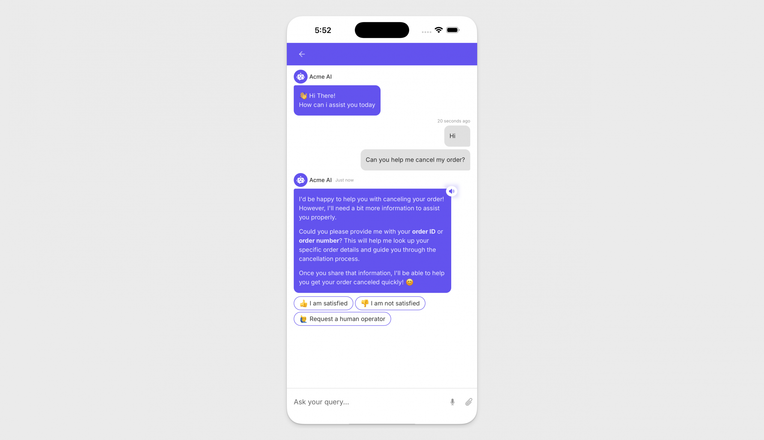 YourGPT Chatbot React Native SDK Chat Demo