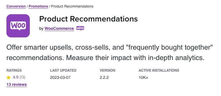 Product Recommendations by Woocommerce