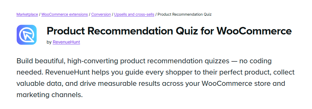 Product Recommendation Quiz for eCommerce