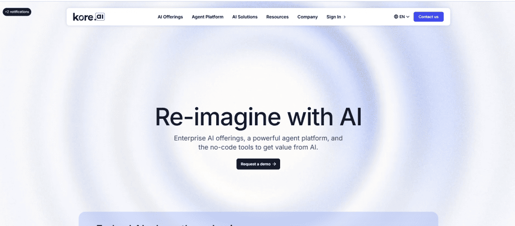 Kore ai home page