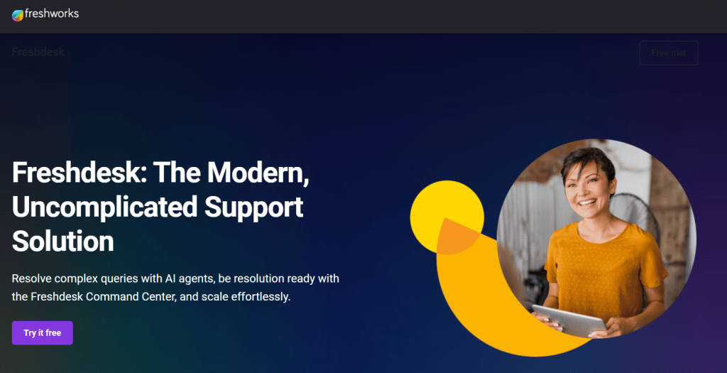 Freshdesk Home Page