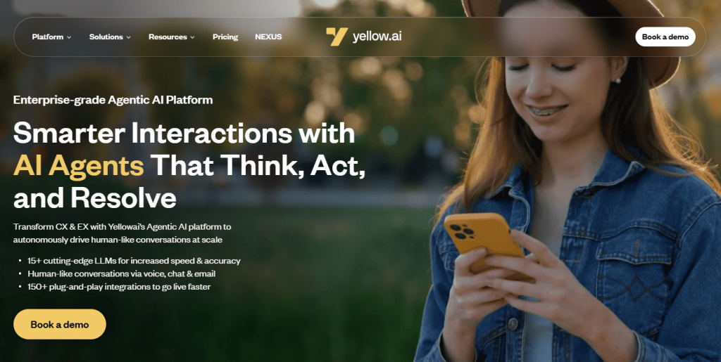 Yellow ai home page