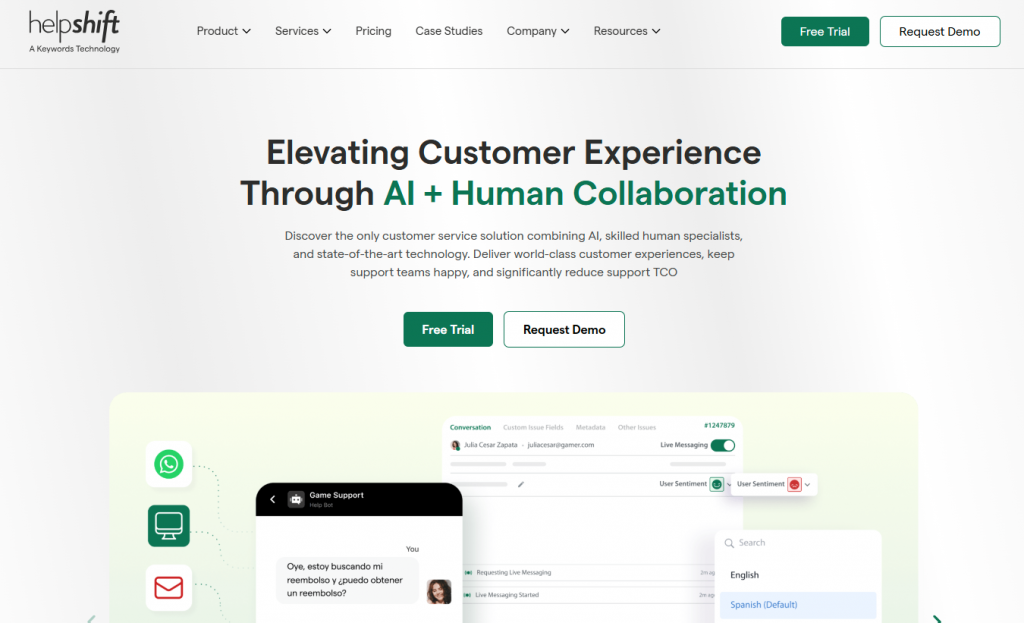 HelpShift is a customer service solution