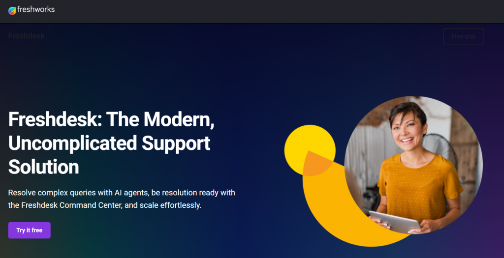 Freshdesk Home page