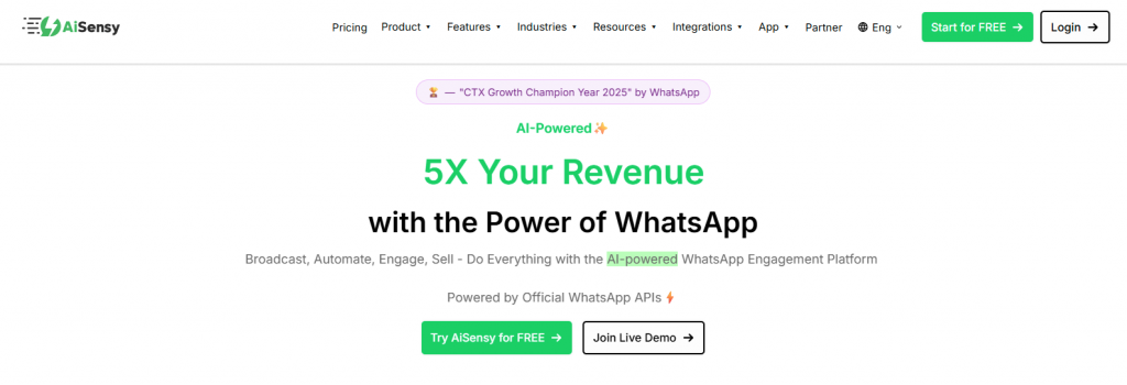 AiSensy is a well known platform used by small businesses for WhatsApp marketing