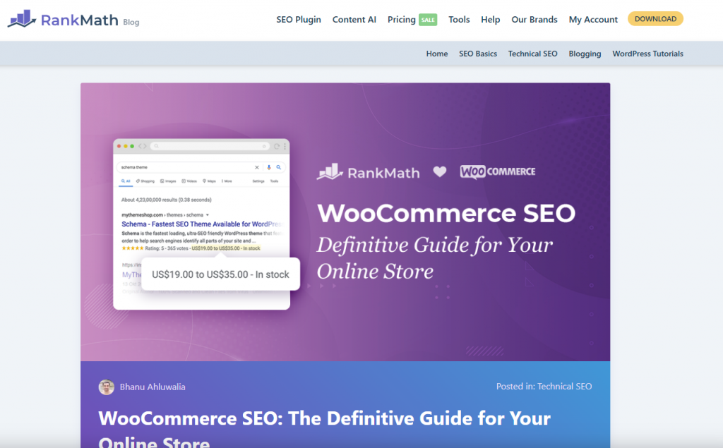 Rank Math is an SEO plugin specifically designed to help WooCommerce stores