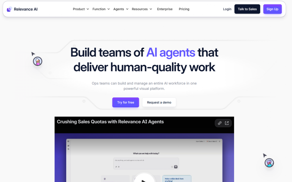 Relevance AI home page