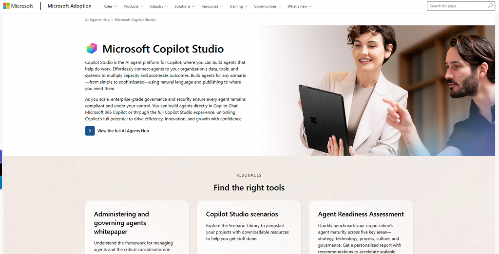 Microsoft Copilot Studio home page