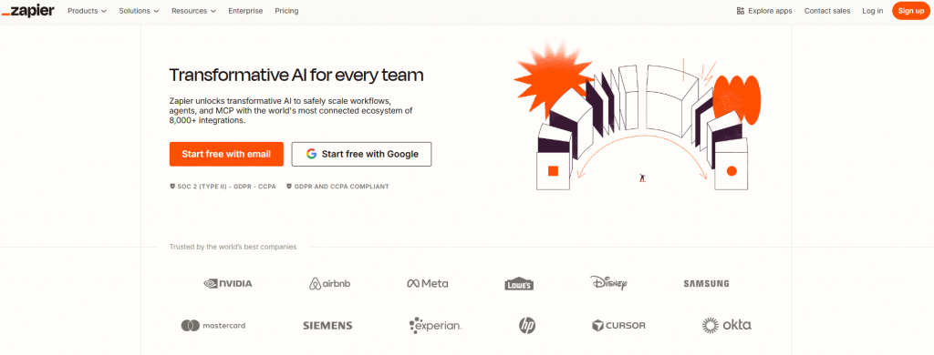 Zapier home page