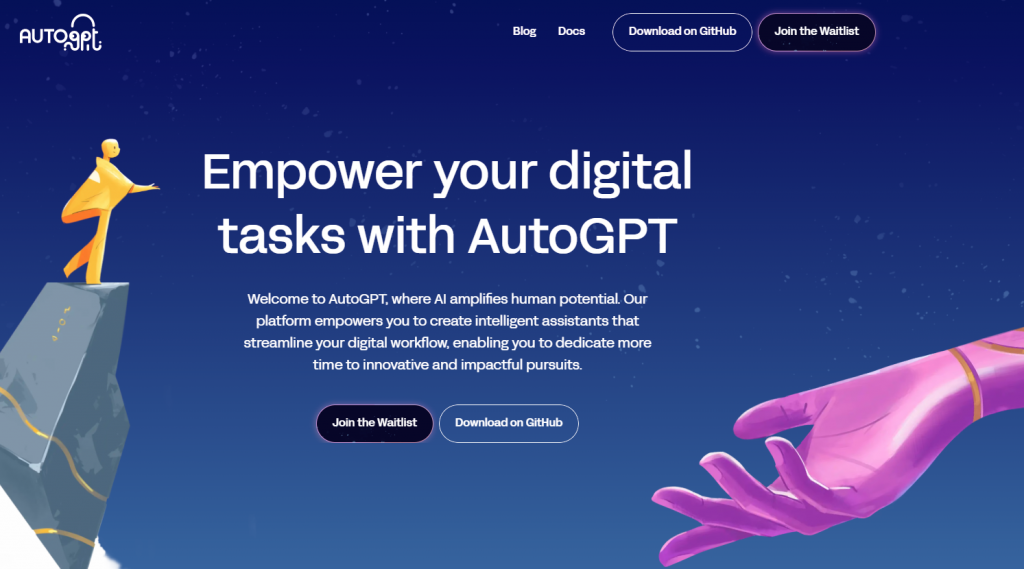 AutoGPT home page