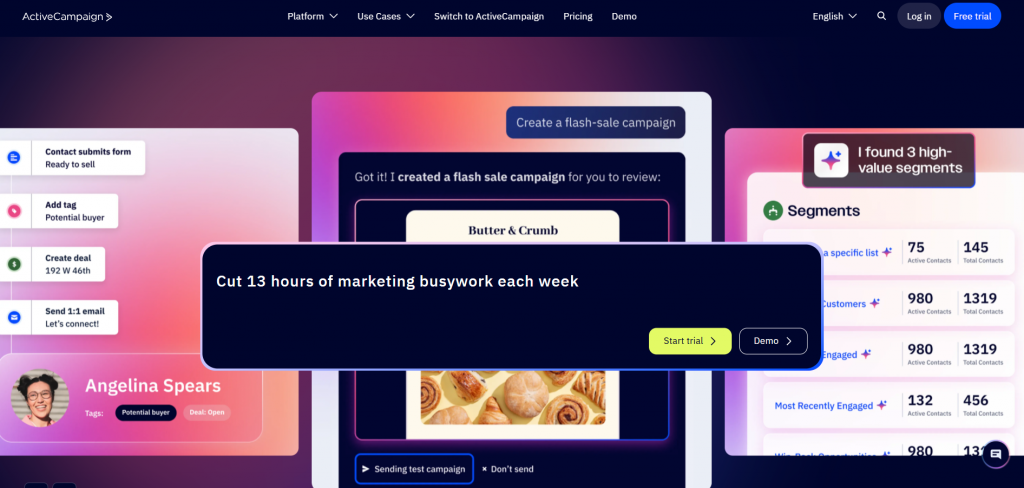 ActiveCampaign home page