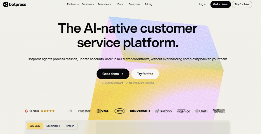 Botpress home page