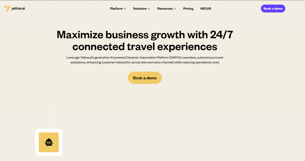 Yellow AI home page