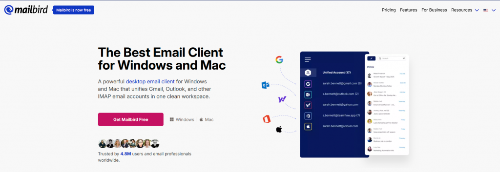 Mailbird home page