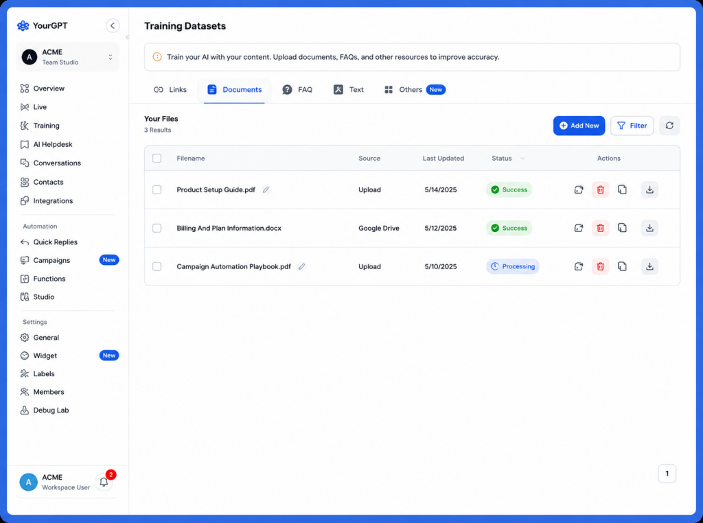 Build the Knowledge Base From Your Catalog and Policies