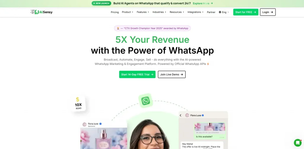 AiSensy Home Page