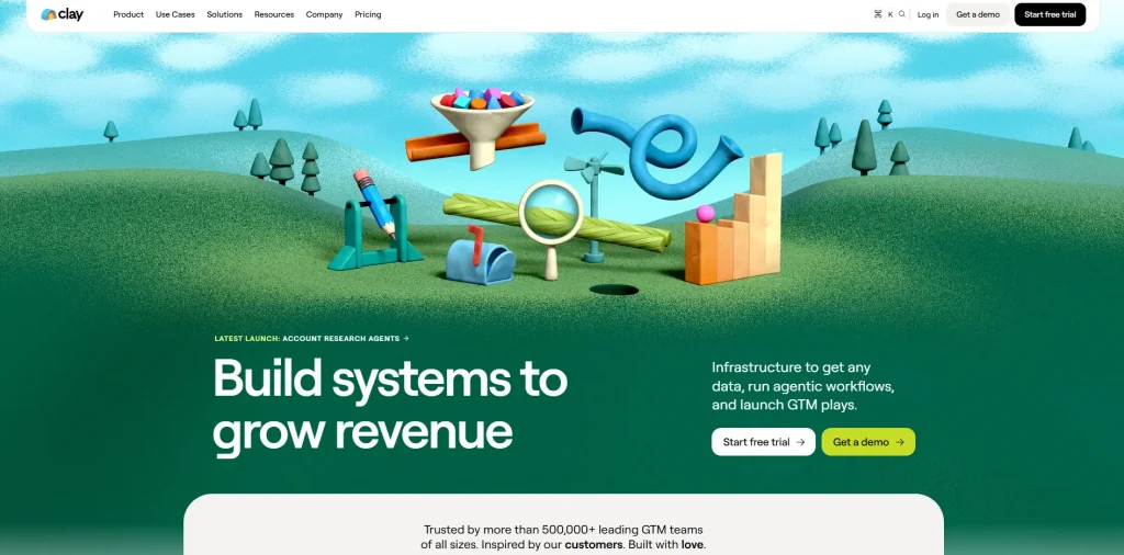 Clay home page