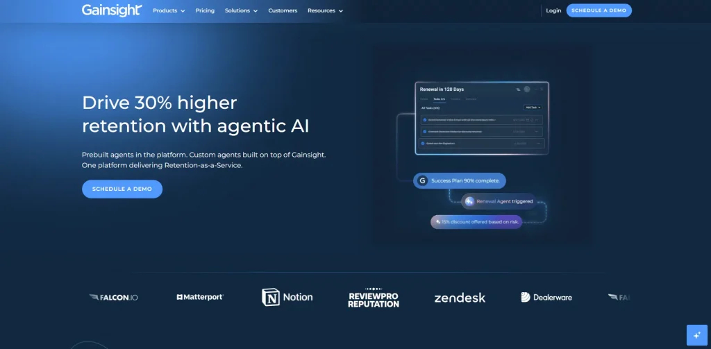 Home page of Gainsight