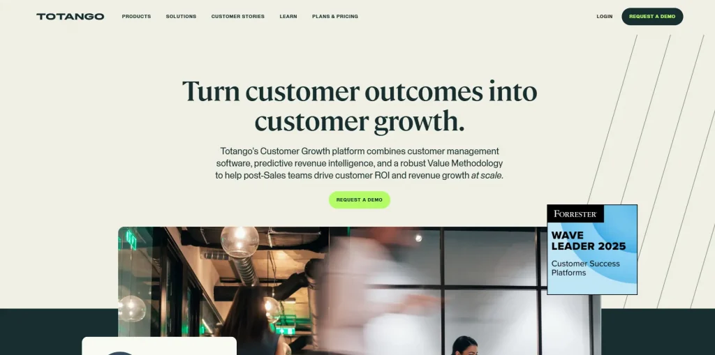 Home page of Totango