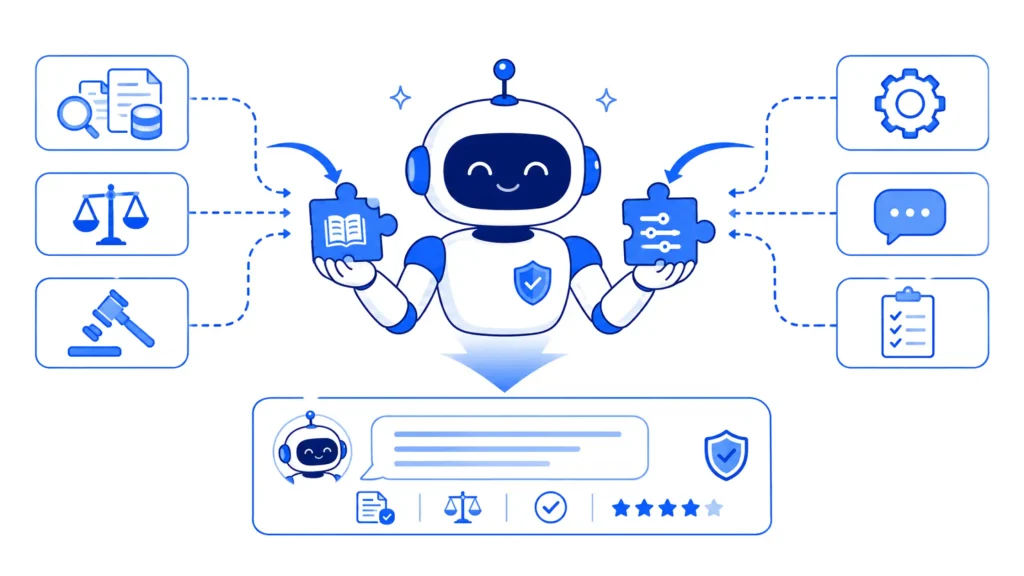 AI chatbot combining retrieval-based knowledge with customized model behavior.